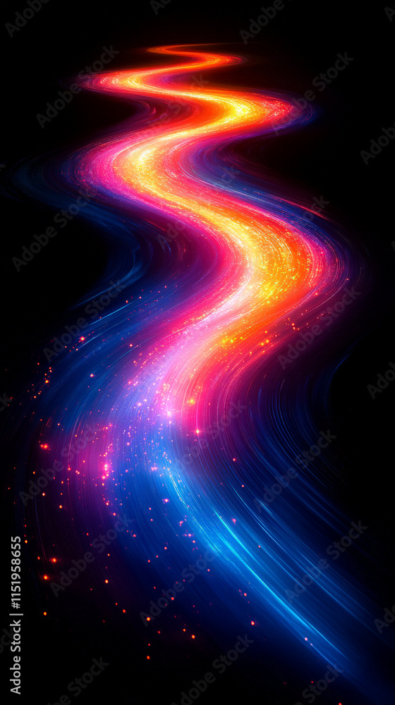 A color light effect that comes out from the top down, a line light, a glow effect, a light effect, there's a colorful gradient behind it A color light effect that comes out from the top down, a line light, a glow effect, a light effect, there's a colorful gradient behind it