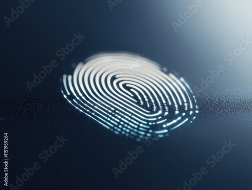 Wallpaper Mural glowing fingerprint on dark surface symbolizes biometric security Torontodigital.ca