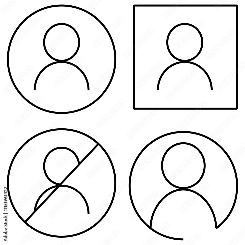 User line icon set collection User line icon set collection