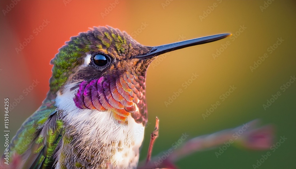 Fototapeta premium close up a elegant graceful hummingbird in the native wild gradient background