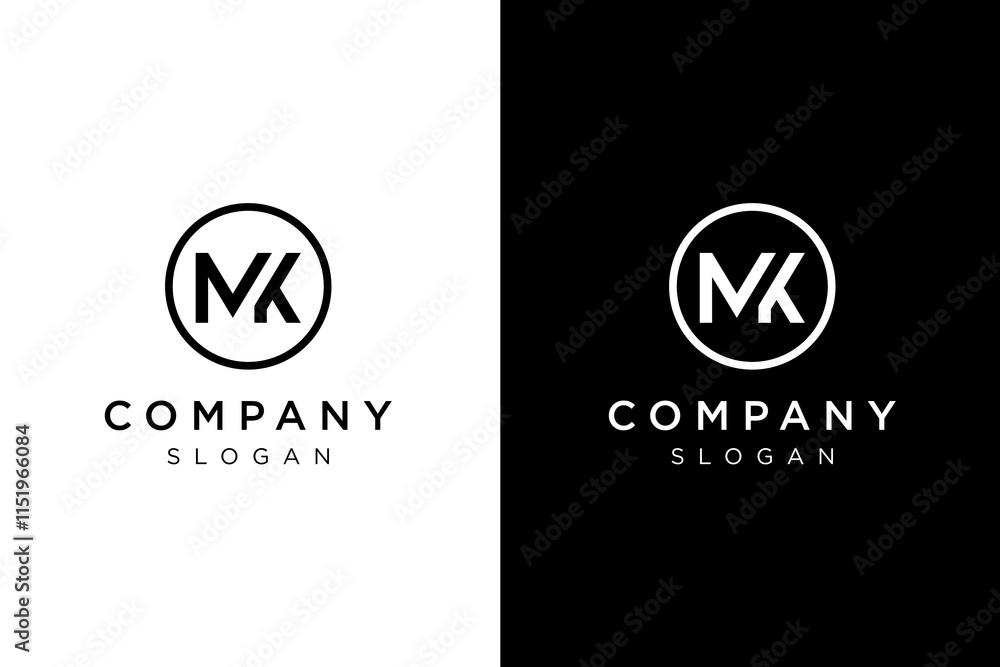 initials MK in circle logo simple modern initials MK in circle logo simple modern