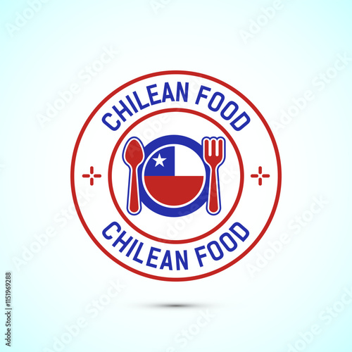 Chilean food icon badge with flag, suitable for restaurant business