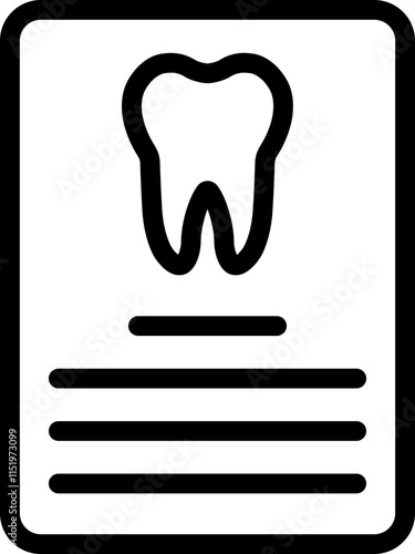 Dental Record Line Icon