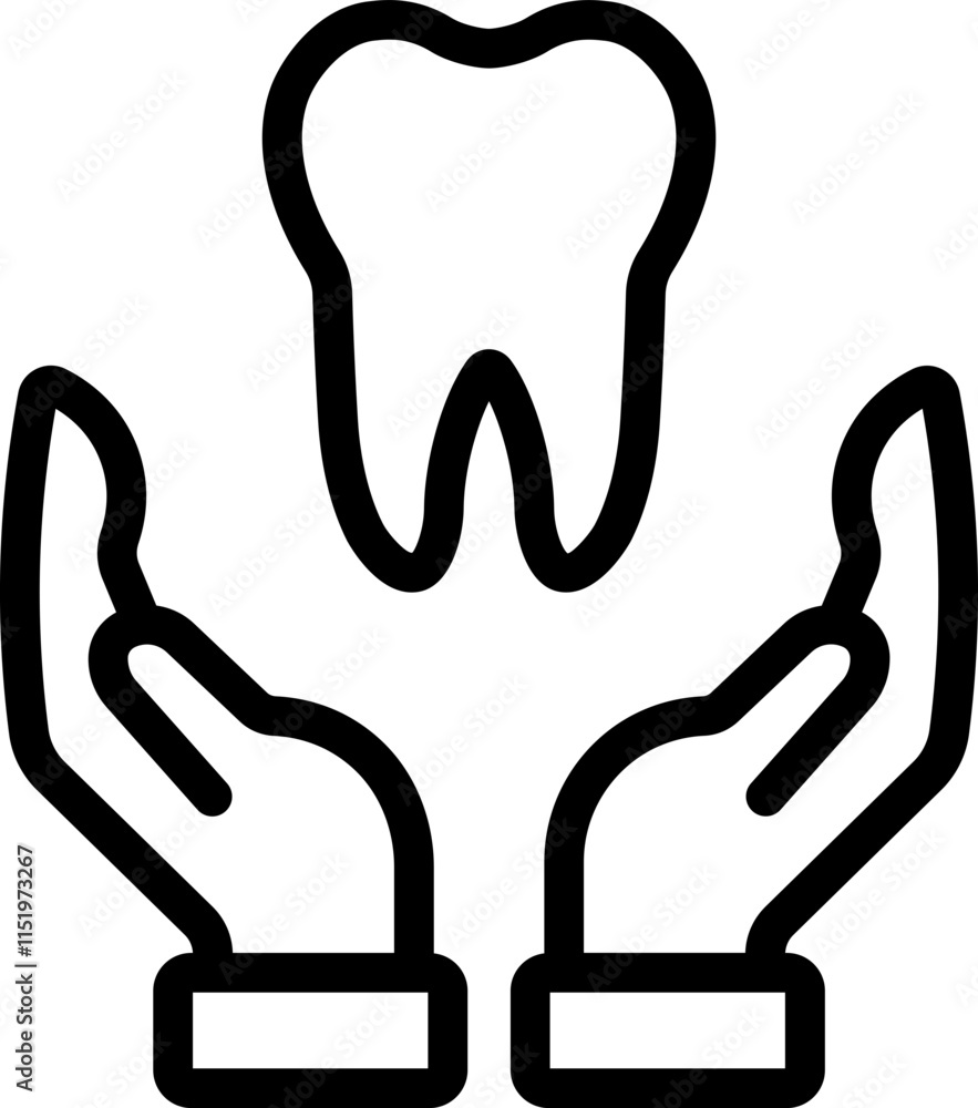 Obraz premium Tooth Care Line Icon