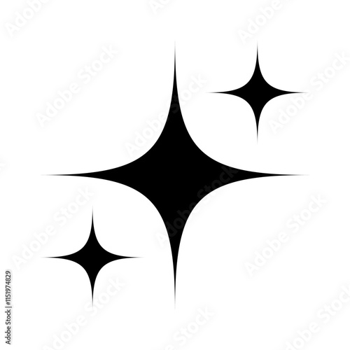 Stars gleaming shiny sparkles decoration