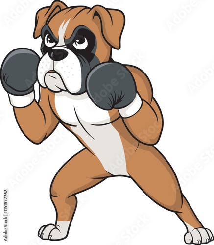 boxer dog cartoon vector