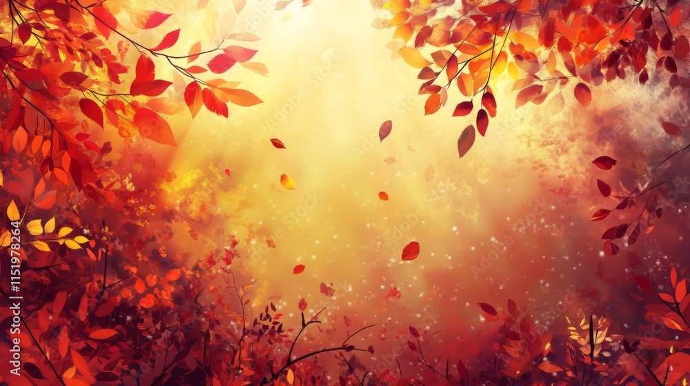 Autumn Leaves in a Forest - A Vibrant Nature Scene Autumn Leaves in a Forest - A Vibrant Nature Scene
