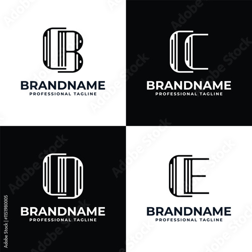 Letters CB CC CD CE Stripe Logo