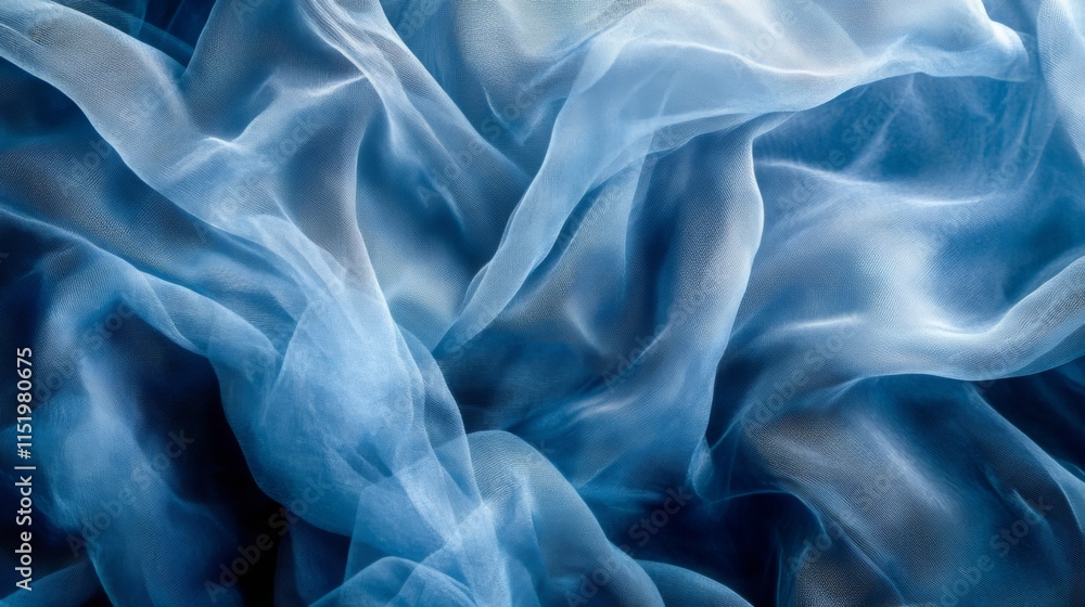 Obraz premium Stunning Blue Fabric Texture: A Close-up View of a Delicate Material
