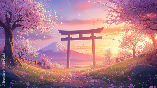 和柄-新年の富士山