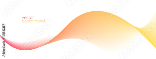 Flowing color curve shape with soft gradient vector abstract background, relaxing and tranquil art, ease and tranquil image.