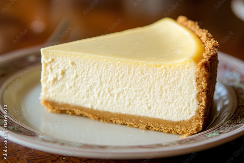 A slice of creamy delicious New York cheesecake A slice of creamy delicious New York cheesecake
