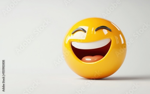A laughing emoji with tears of joy, holding its stomach in laughter, placed on a plain white background 