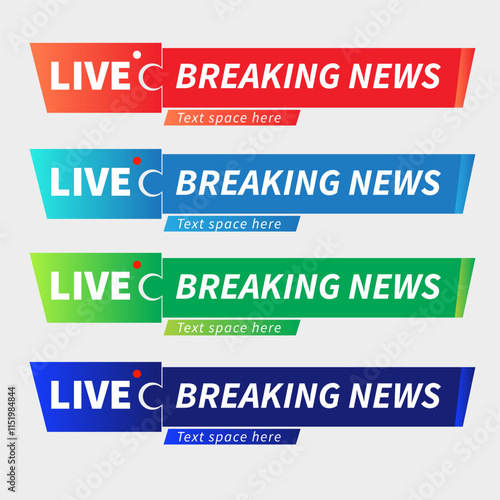 03_Lower third template red color Set of TV banner bar for news sports channels streaming broadcasting