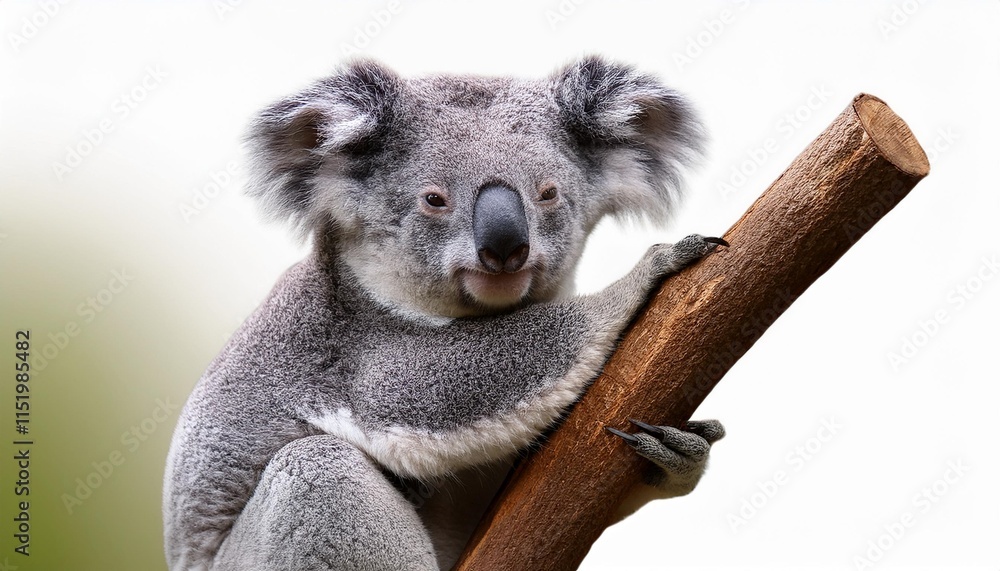 Fototapeta premium lovable koala hugging a tree branch on background clipart