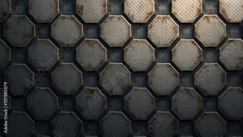 Hexagonal abstract metal background