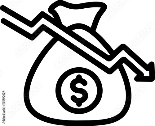 Budget Deficit Line Icon