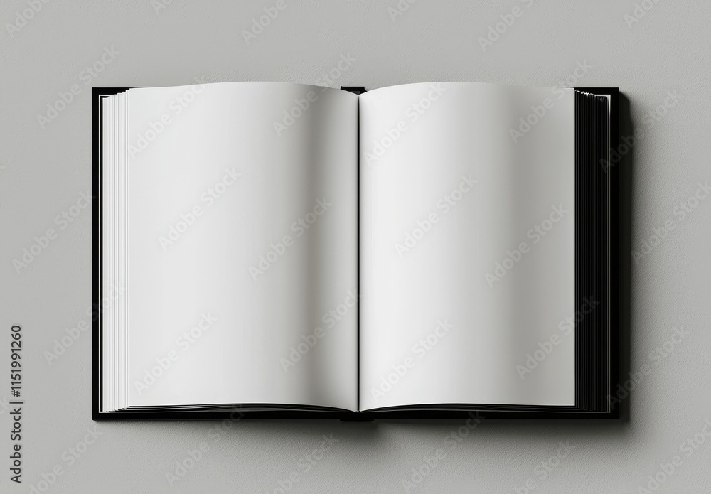 Gray background featuring a 3D illustration of a mock-up for a magazine, brochure, or catalog. Gray background featuring a 3D illustration of a mock-up for a magazine, brochure, or catalog.