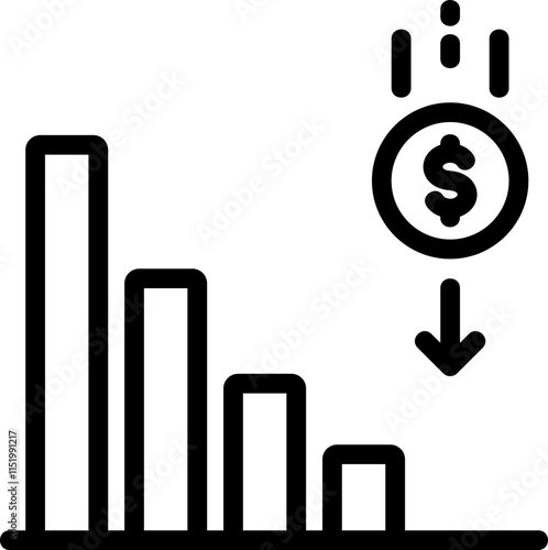 Economy Crash Line Icon