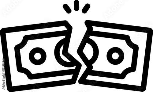 No Value Money Line Icon