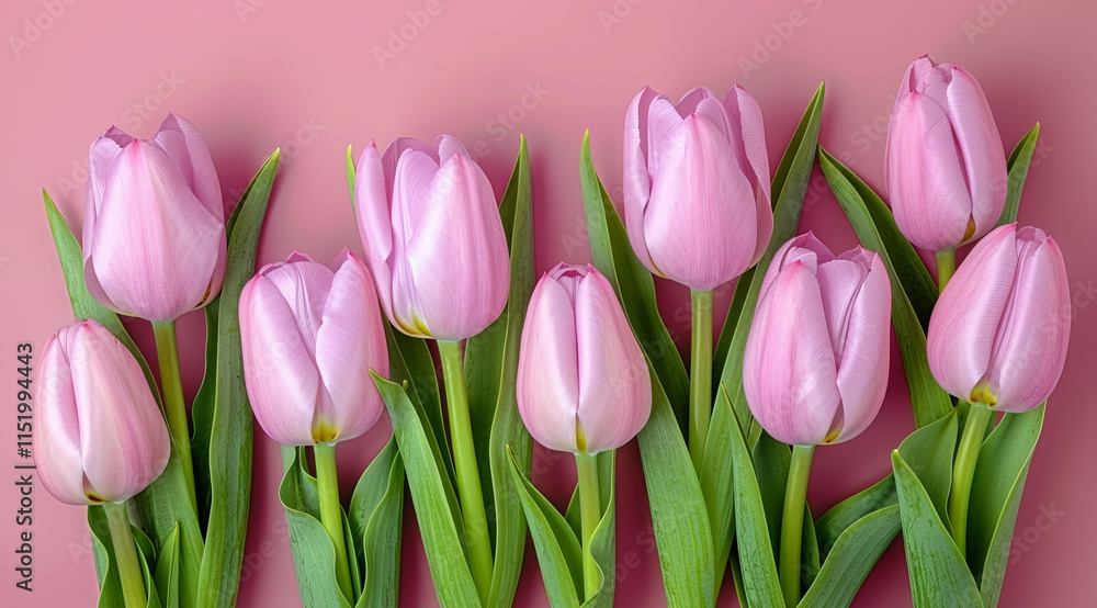 Fototapeta premium bouquet of pink tulips