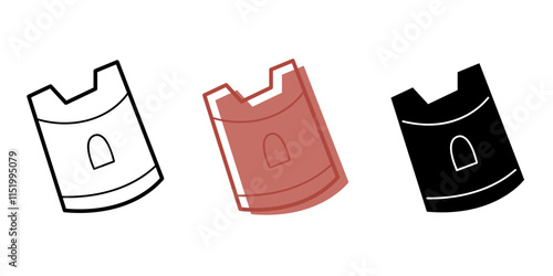 Set with sandbox mold in the shape of a castle in different colors. Clip art for your projects.