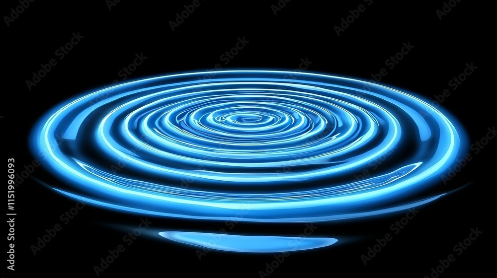 A futuristic scene with an abstract blue digital vortex in a cyber space, highlighted by circles, particles, and bright lights. A futuristic scene with an abstract blue digital vortex in a cyber space, highlighted by circles, particles, and bright lights.