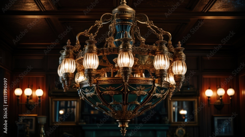 Antique Chandelier in Luxurious Interior Antique Chandelier in Luxurious Interior