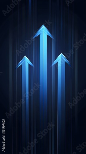  A seamless pattern of blue vertical arrows, creating an abstract background with a gradient effect