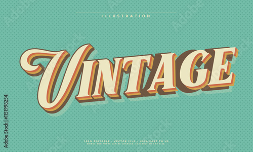 Vintage-style editable text effect. Easily customize colors, textures, and details to create stunning retro visuals.