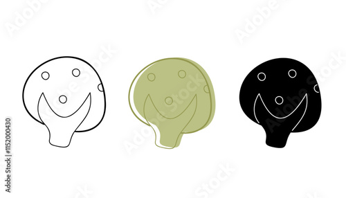Set with bushes in different colors. Clip art for your projects.