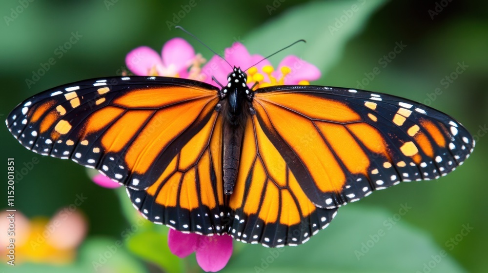 Naklejka premium butterfly on flower