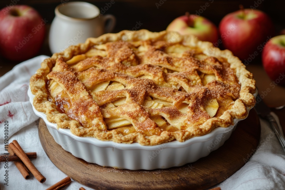 Delicious Homemade Apple Pie With Lattice Crust Delicious Homemade Apple Pie With Lattice Crust