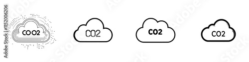 Modern design carbon dioxide alarm line with a CO2 sensor icon.