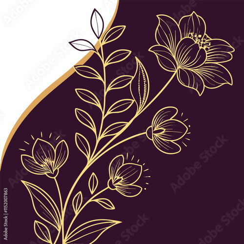 Minimalistic Floral Line Art