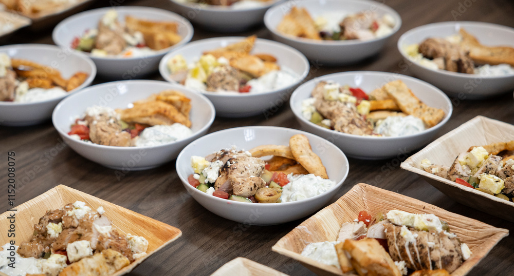 Nutritious Salads in rustic bowls Nutritious Salads in rustic bowls