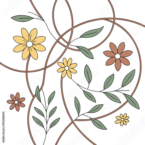 Minimalistic Floral Line Art