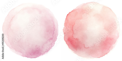 Soft pink and white watercolor circles evoke a gentle and romantic artistic ambiance.