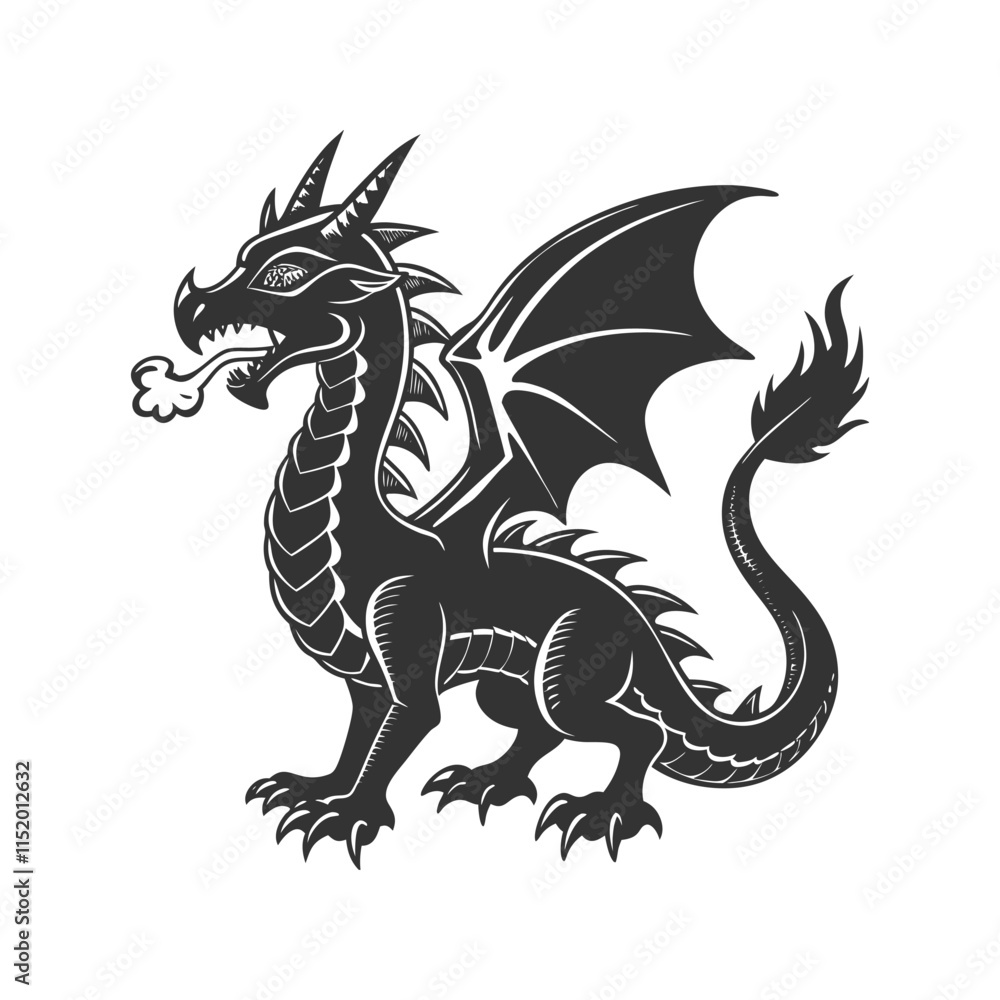 Intricate Fire-Breathing Dragon Vector Illustration
Intricate Fire-Breathing Dragon Vector Illustration