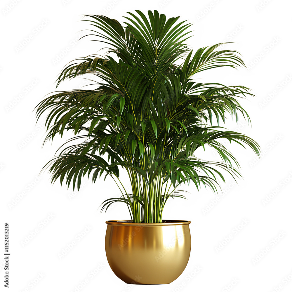 Luxurious Gold Potted Palm Tree Against a png isolated on transparent background Luxurious Gold Potted Palm Tree Against a png isolated on transparent background