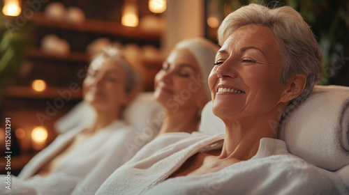 Elderly couple relaxing together in a peaceful setting