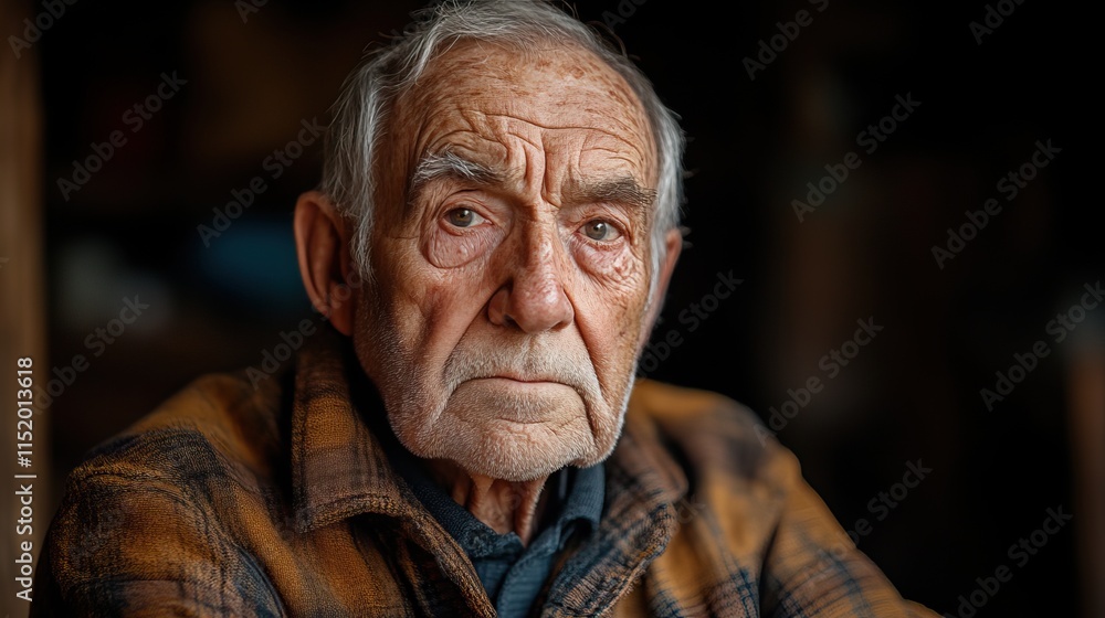An elderly man reflects quietly indoors, showing signs of arthritic rheumatism in his weathered hands and thoughtful expression An elderly man reflects quietly indoors, showing signs of arthritic rheumatism in his weathered hands and thoughtful expression