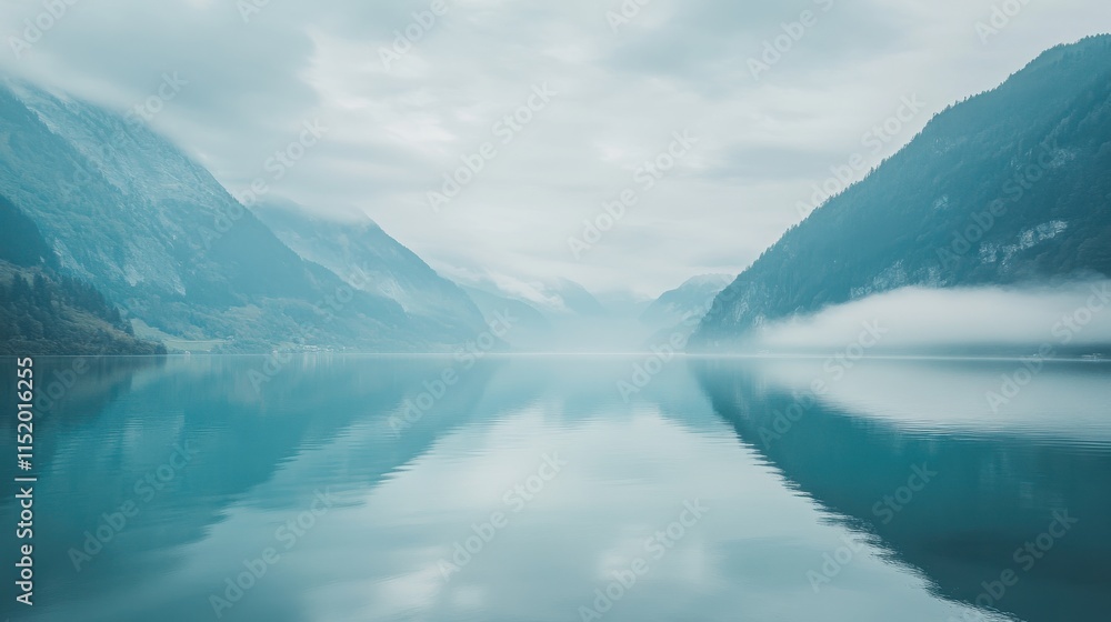 A serene and peaceful scene of a lake with mountains in the background A serene and peaceful scene of a lake with mountains in the background