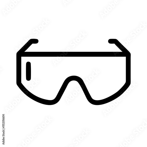 Line icon of safety glasses, minimalistic design