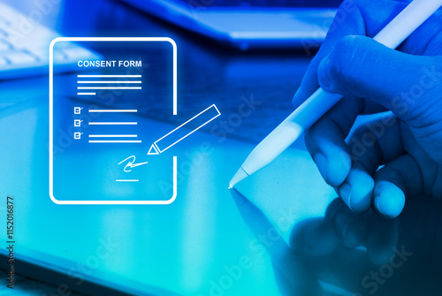 digital consent form , privacy management and digital data protection , personal data controller photo