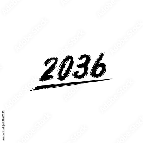 2036 Design Illustration, artistic, flat, simple, memorable and eye catching, can use for Calendar Design, Website, News, Content, Infographic or Graphic Design Element. Vector Illustration