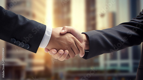 Successful Business Meeting in Urban Office Environment. Generative AI