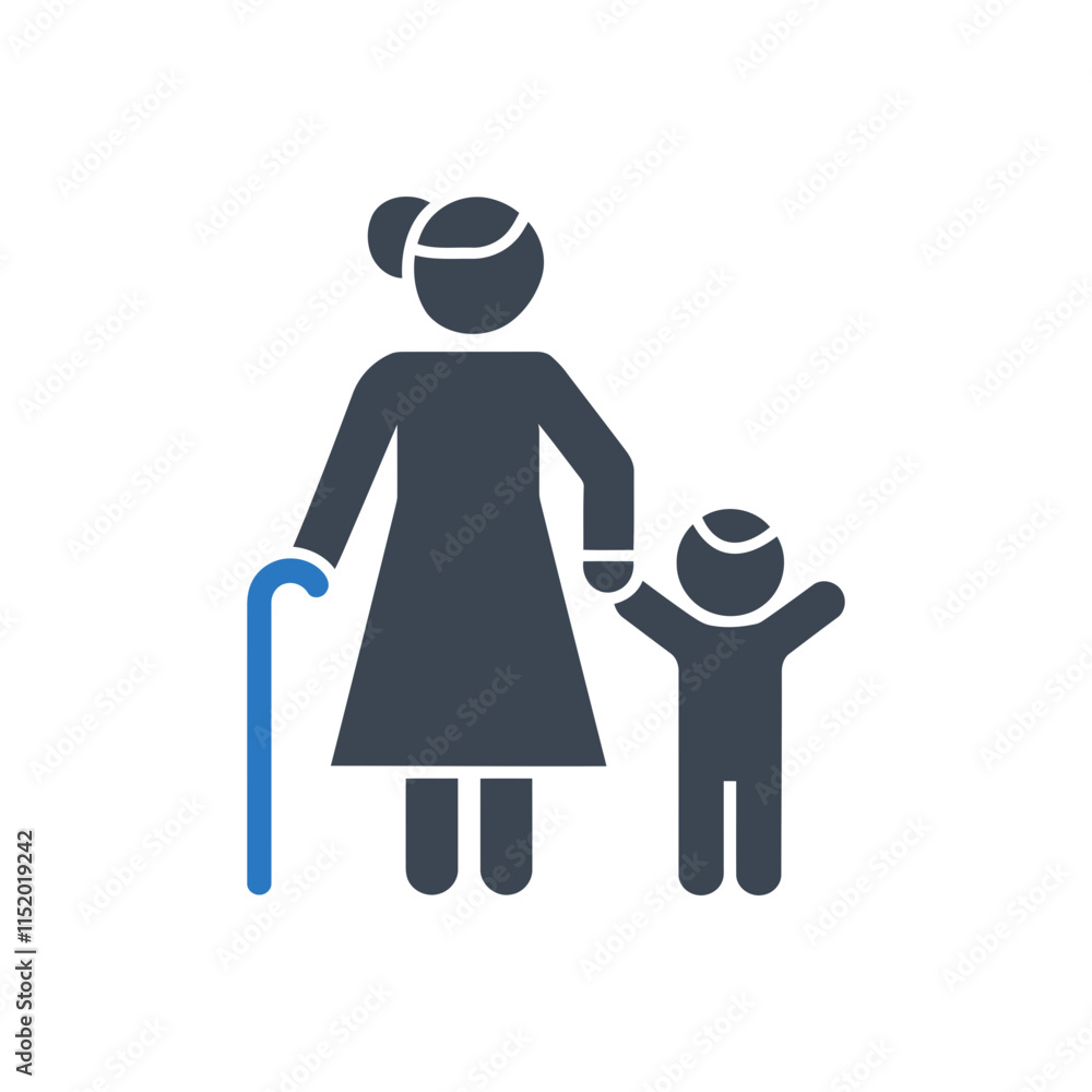 Fototapeta premium Generational Family Support Icon