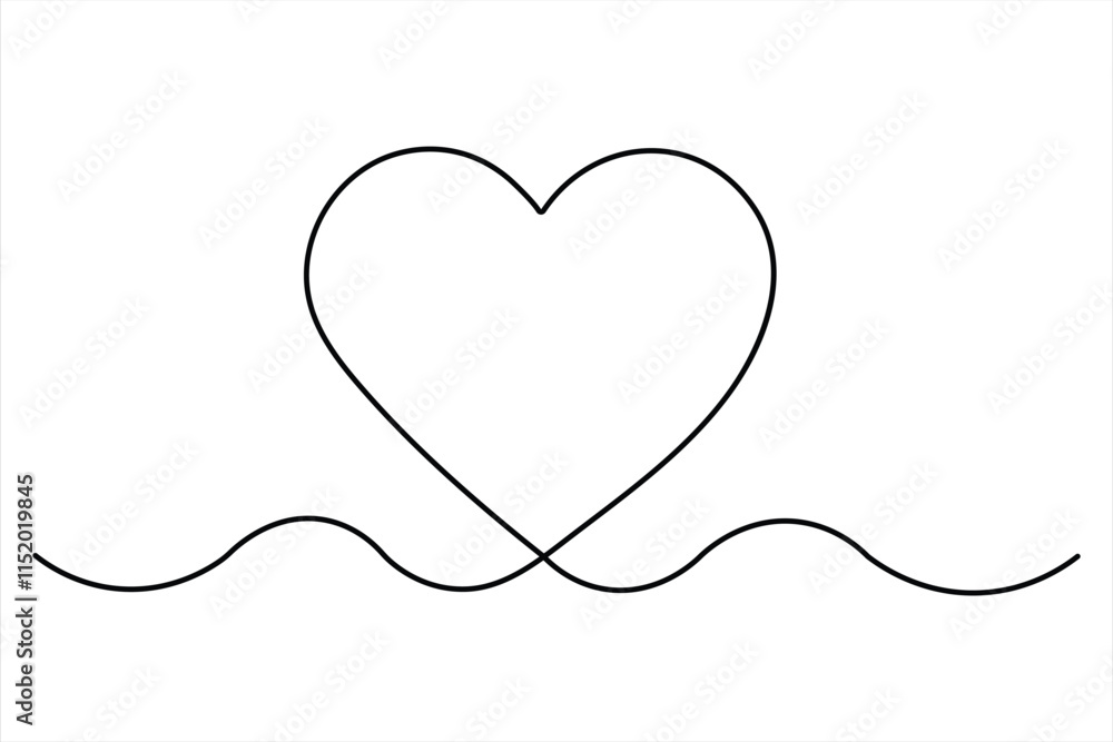 Heart continuous one line art drawing of heart hand drawn vector illustration
Heart continuous one line art drawing of heart hand drawn vector illustration