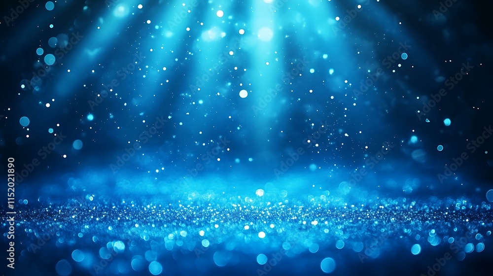 Sparkling Blue Background with Bokeh Effect Sparkling Blue Background with Bokeh Effect